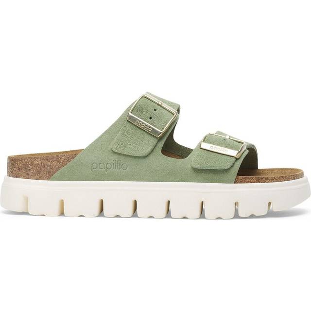 Women's mules Birkenstock Arizona Platform Suede Leather - Vert - 36 Narrow