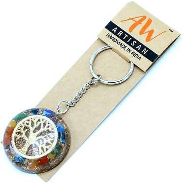Gemstones and Esoteric Gifts -  Orgonite Power Keyring - Gemstones Chakra Tree of Life