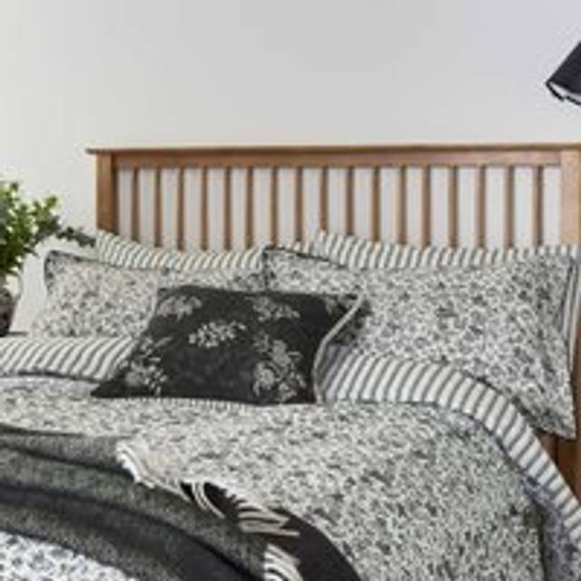 Burleigh for bedeck regal peacock duvet cover set double charcoal/white