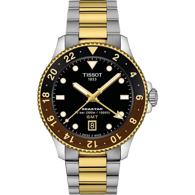 TISSOT Seastar 1000 Quartz GMT 40MM Men's Watch T120.852.22.051.00 / T1208522205100 - Black - 40 mm