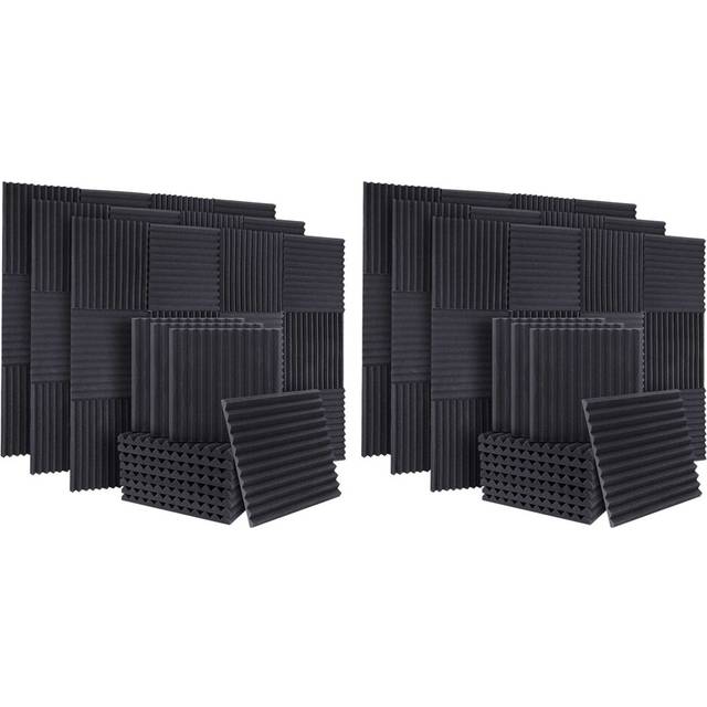 100Pcs Acoustic Soundproof Foam Sound Absorbing Panels Sound Insulation Panels Wedge for Studio Walls Ceiling