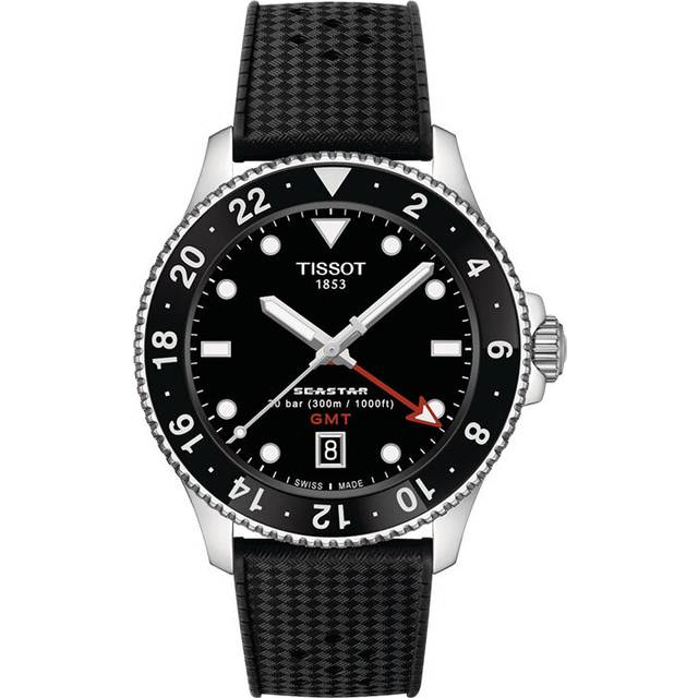 TISSOT Seastar 1000 Quartz GMT 40MM Men's Watch T120.852.17.051.00 / T1208521705100 - Black - 40 mm