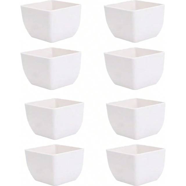 SHEIN 8pcs Plastic Flower Vases For Living Room, Nordic Style White Minimalist Small Planters For Succulents Outdoor Balcony,Home Decor,Flower Vase,Centerpi