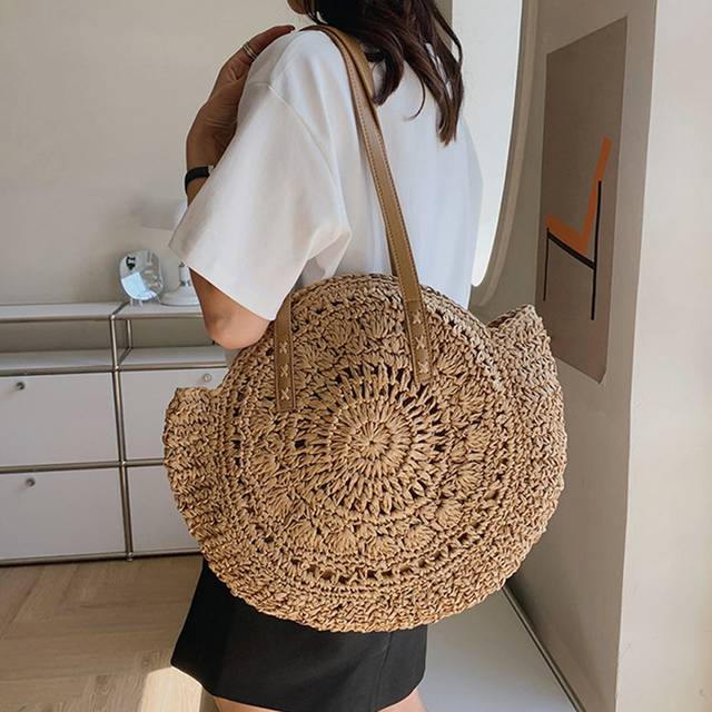 Yogodlns Hollow Out,Perfect For Summer Travel Vacation,Summer,Perfect For Vacation,Holiday, Straw Purse, Straw Beach Bag, Beach Necessities, Beach Essentials,B