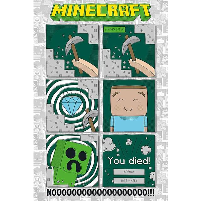 Minecraft affisch 91cm x svart