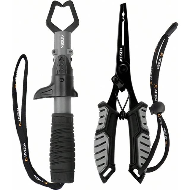 SHEIN Fishing Pliers Control Fish Clamp Set With Line Cutter, Plastic Fish Controller And Stainless Steel Fishing Plier, Comes With Rope And Oxford Bag
