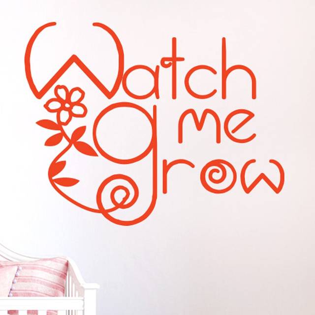 Watch Me Grow Wall Sticker - Orange (Large)
