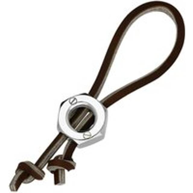 Sterling Silver Bolt and Dark Brown Leather Keyring