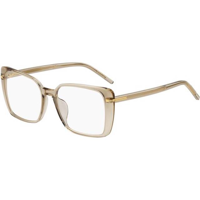 BOSS 1738/G Asian Fit DLN Women's Eyeglasses Brown Size 55 (Frame Only) - Blue Light Block Available - Transparent Beige Brown (55)