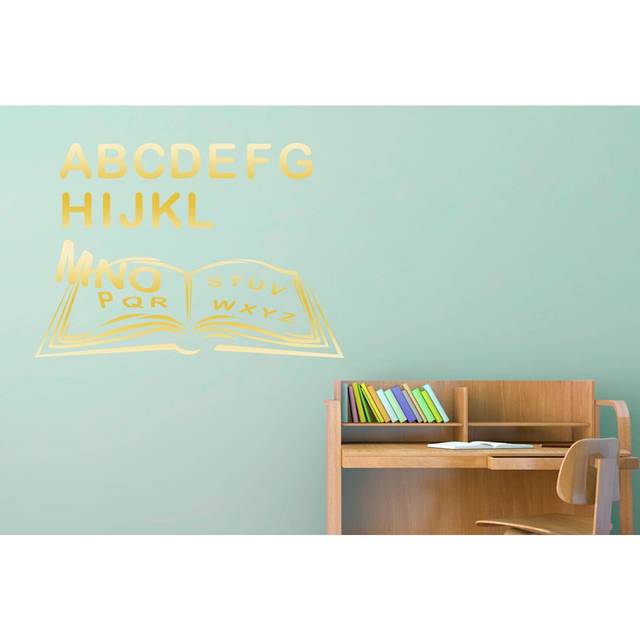 Alphabet Book Wall Sticker - Shiny Gold (Medium)