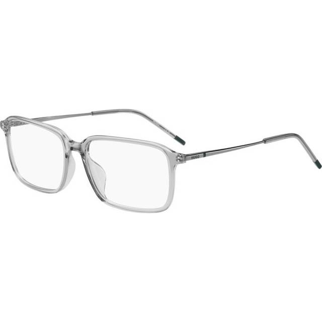 HUGO HG 1321/G Asian Fit D3X Men&#39;s Eyeglasses Clear Size 56 (Frame Only) - Blue Light Block Available - Transparent Grey (56)
