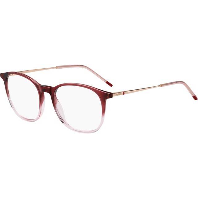HUGO HG 1325 0T5 Women's Eyeglasses Pink Size 51 (Frame Only) - Blue Light Block Available - Transparent Faded Burgundy Pink (51)