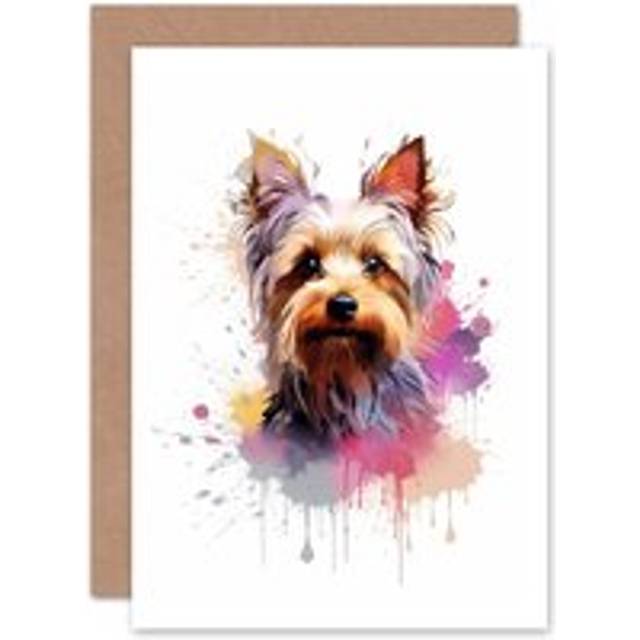 Yorkshire Terrier Lovers Gift Watercolour Pet Portrait Blank Greeting Card