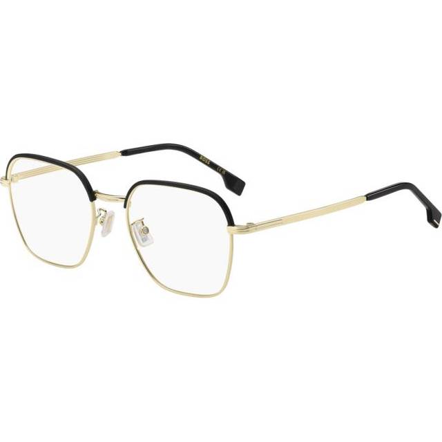 BOSS 1742/F Asian Fit I46 Men's Eyeglasses Gold Size 53 (Frame Only) - Blue Light Block Available - Gold Top Matte Black (53)