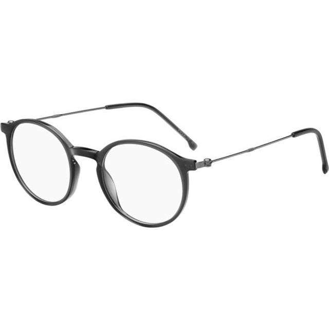 BOSS 1703 D3X Men&#39;s Eyeglasses Grey Size 50 (Frame Only) - Blue Light Block Available - Shiny Dark Grey (50)