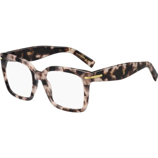 Pink-Havana optical frames with gold-tone hinges - Patterned