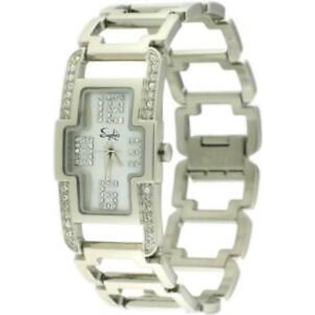 Saphir ladies silver watch glitz wave quick uk dispatch