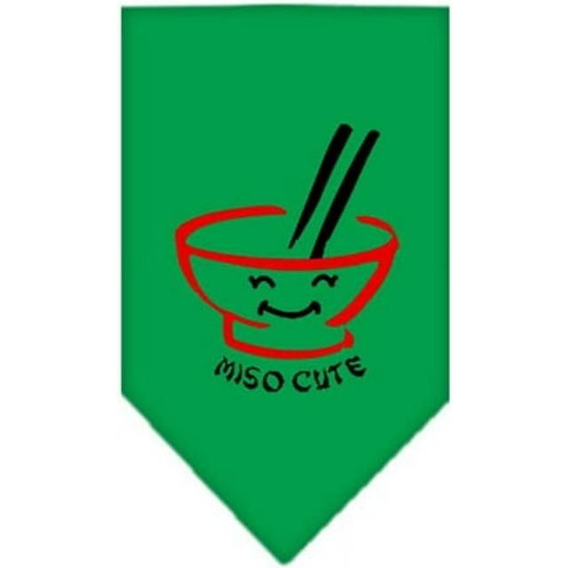 Miso Cute Screen Print Bandana Emerald Green Small