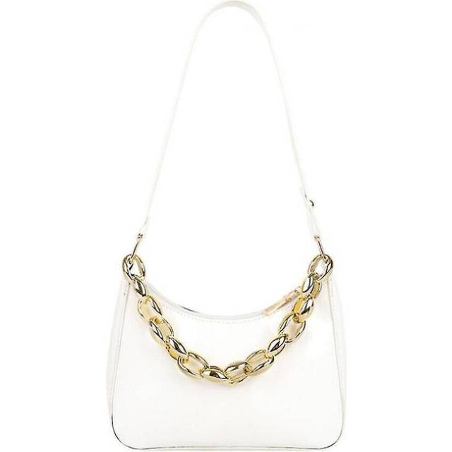 Mini Shoulder Bags Vintage Women Underarm Bag Casual Pu Leather Ladies Thick Chain Pure Color Hobos