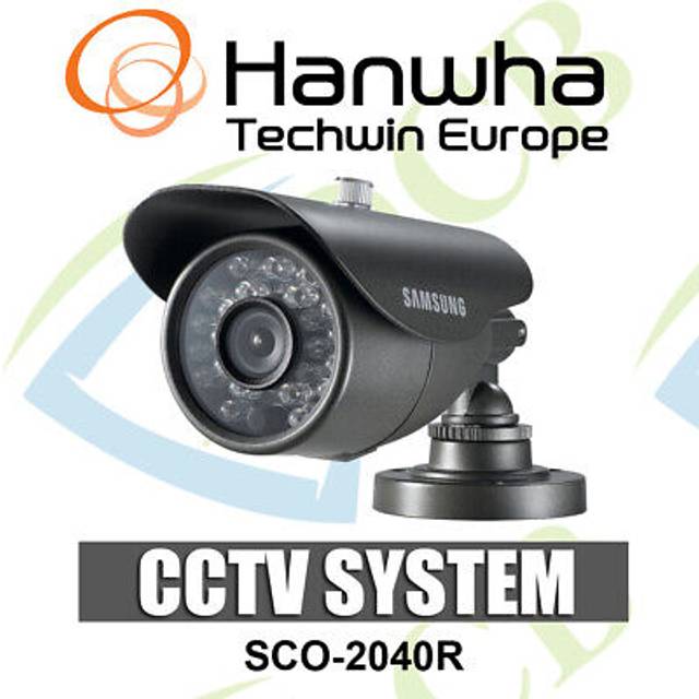 Samsung sco-2040r weatherproof ir bullet camera cctv 650tvl outdoor security