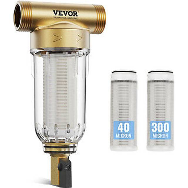VEVOR Spin-Down-Filter, 40 Mikron + 30 Mikron Feinfiltration, Sedimentfilter f&#xFC;r das ganze Haus f&#xFC;r Brunnenwasser, 3/4 Zoll GF + 1 Zoll GM, 4 t pro Std. hohe Durchflussrate, f&#xFC;r Wasserfiltersysteme