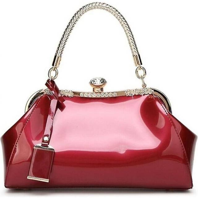 Elegant Nobility Style Bright Patent Fashion Leather Handbag Women Tote Evening Hand Bag For Wedding