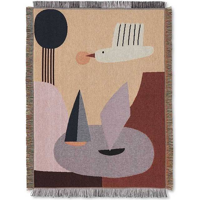 Ferm Living Bird väggbonad filt 80x110 cm - Beige