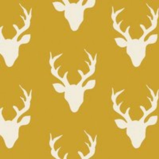 Art Gallery Fabrics Hello Bear 100% Cotton Poplin Fabric Buck Forest Mustard