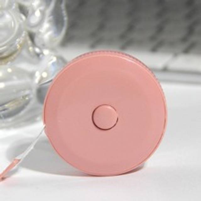 1 st/2 st Mini bärbar rund måttband 0-1,5 m/0-60 tum, vit/svart/rosa/blå/grön måttband (En-Storlek,2 st)