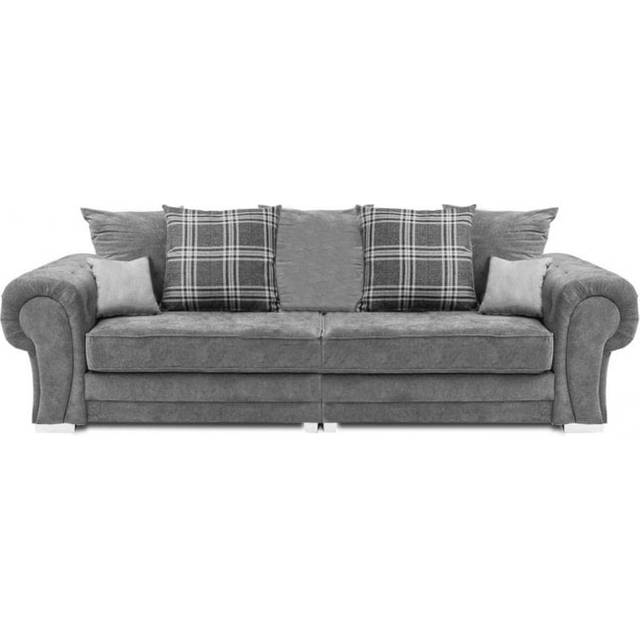 FurnitureInstore Verona Scatter Grey Fabric 4 Seater Sofa Colour: Grey