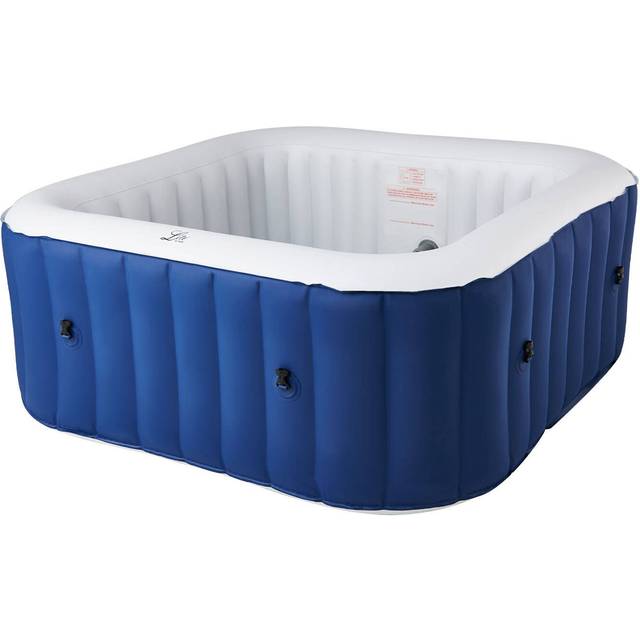 (Navy Blue/Round, 4 Person) Mspa Lite Inflatable Hot Tub Portable Pool
