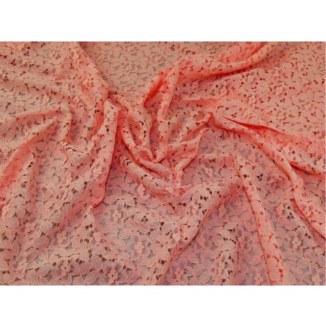 Deadstock Corded Lace Fabric Coral