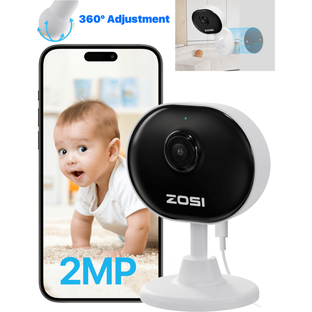 ZOSI Indoor 1080P Home Mini CCTV Camera, Two-Way Audio Night Vision