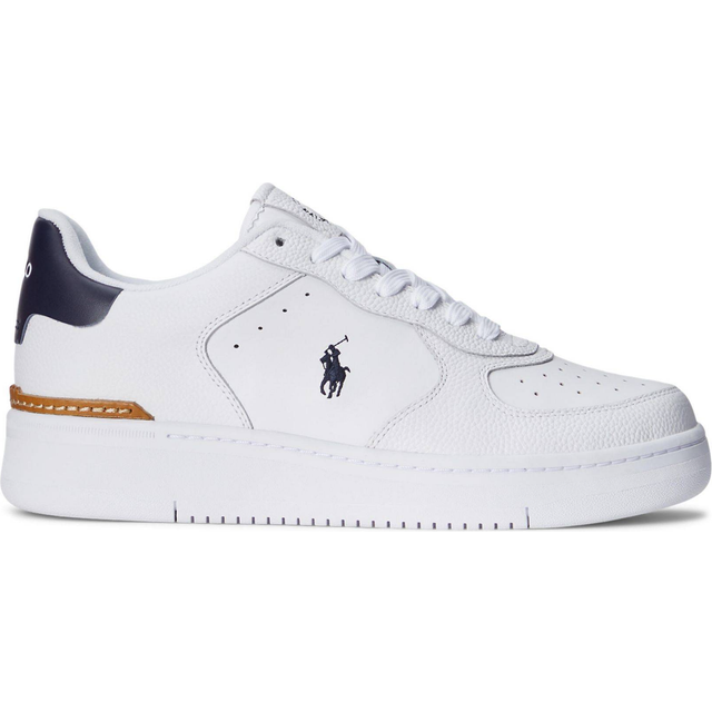 Polo Ralph Lauren for man. 809891791004 White logo leather trainers (46), Flat, Laces, Casual