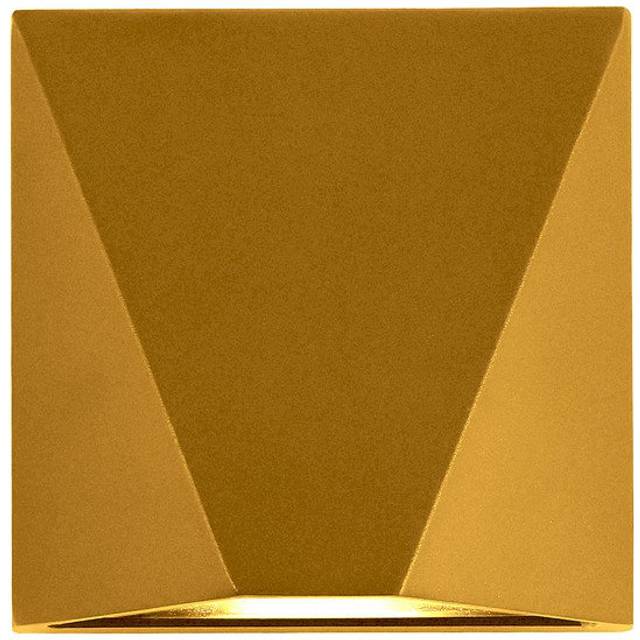 Chrishonna LED Flush Mounted Sconce-Modern Geometric Wall Sconce – Square LED Shadow Box Lamp by Mossodor, Elegant Indoor Lighting - Brushed Gold (20cm H X 20cm W X 8cm D)