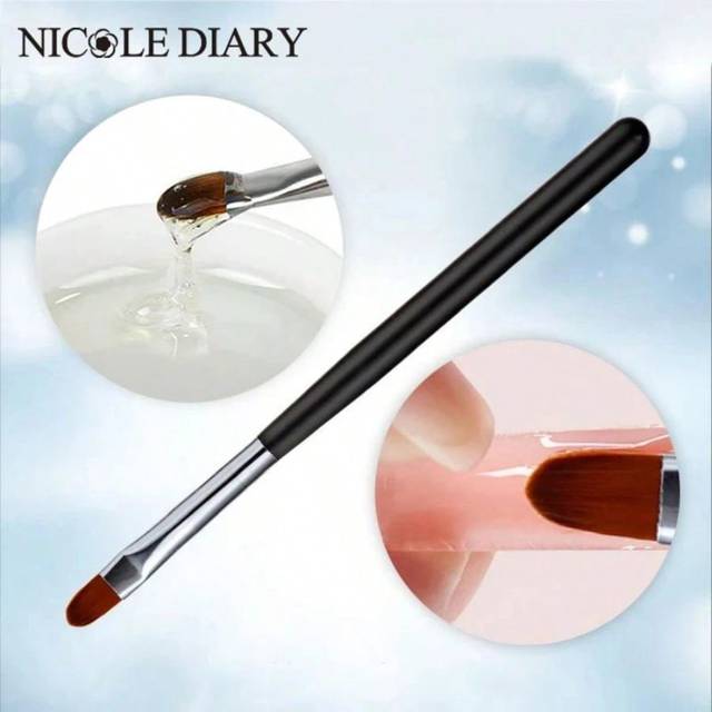 XEIJAYI 1pc Round Head Nail Art Brush DIY Manicure Tool Plastic Smudge Brush Nail Drawing Pen Gel Nail Brush