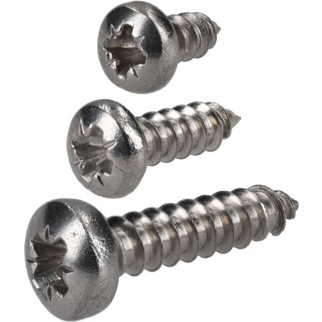 R-TECH 337129 Pozi Pan Head Self-Tapping A2 S/St Screws No.8 3/8in...