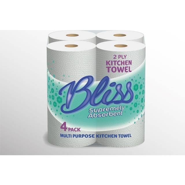 Bliss Kitchen Towel White, Pack of 4