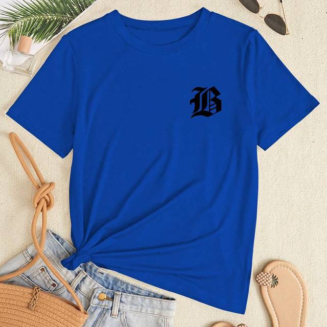 BamGleam Slim-Fit Women&#39;s Casual Short T-Shirt, Comfortable, Round Neck, Short Sleeve, Fashionable Streetwear, Letter Printed T-Shirt Graphic Tees Women Tops