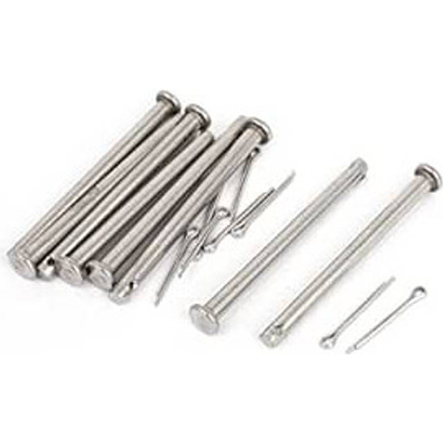 304 Stainless Steel Flat Head Round Clevis Pins Fastener M4x50mm 8 Pcs