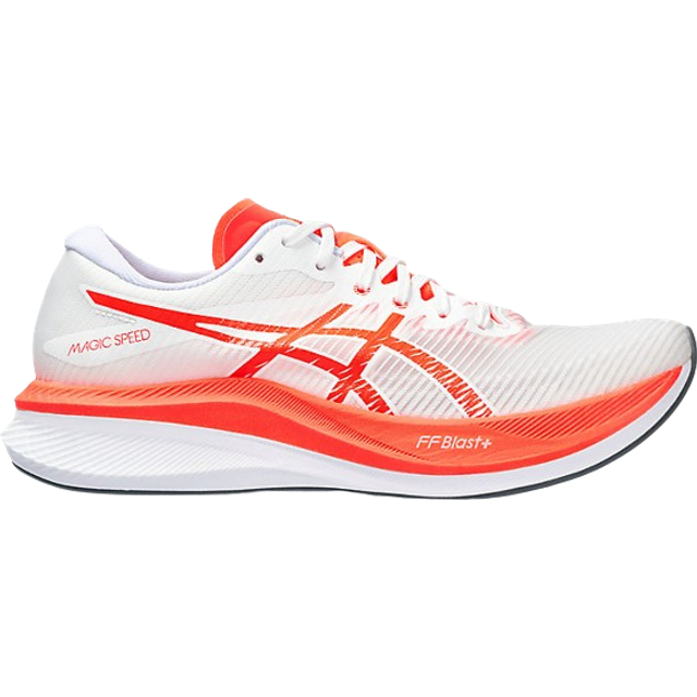ASICS Magic Speed 3 dam löparskor vit svart, White Sunrise Red, 37 EU