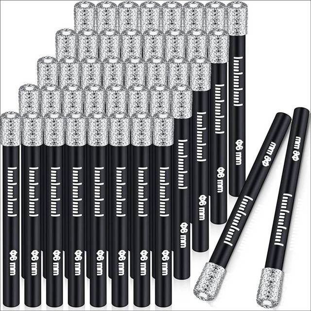 40 Pcs 1/4 Dry Diamond Drill Bits Hole Saw Core for Ceramic,6mm Round