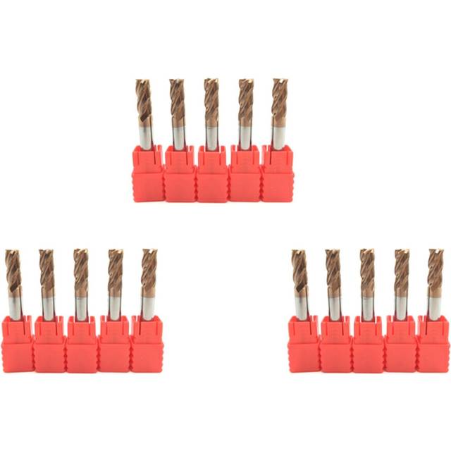 15PCS 6mm 4 Flute Carbide Endmills CNC Milling Cutter Milling Slotting Profiling Face Mill Spiral Bits