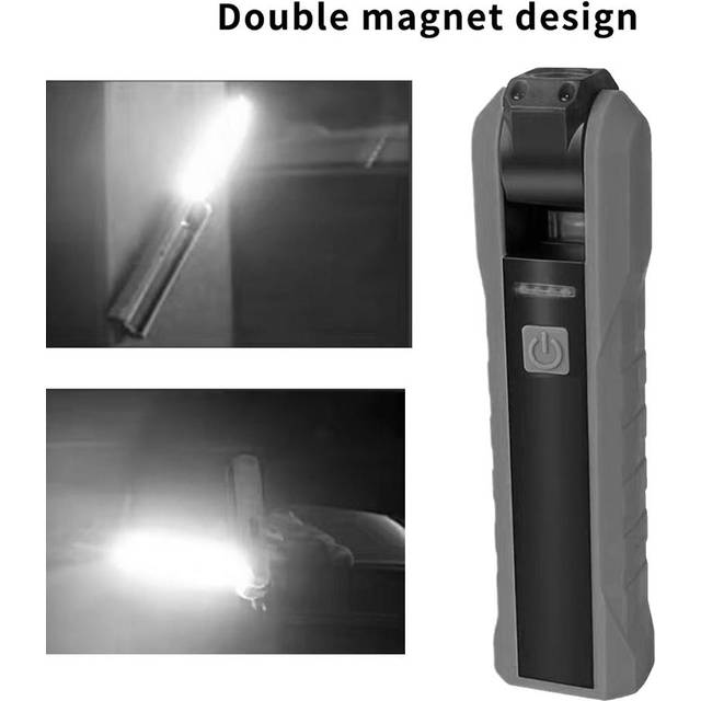 Bärbar hopfällbar USB-arbetslampa 4-läges COB-ficklampa Uppladdningsbar magnetisk LED-ficklampa Flexibel för mörkgrå färg
