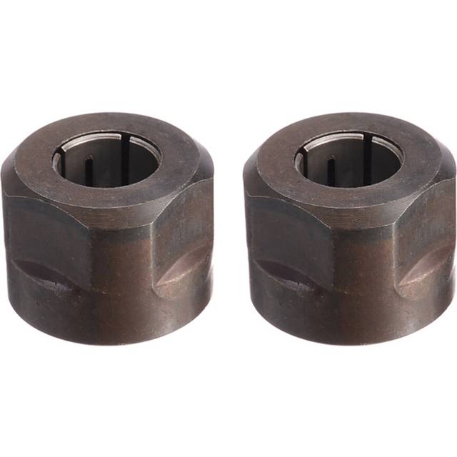 2Pc Black Metal Collet Nut Plunge Router Parts 12.7mm Center Hole Diameter 22.5X27mm