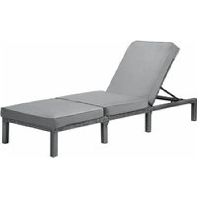 Barcelona Rattan Garden Sun Lounger Sun Bed Grey - Evre