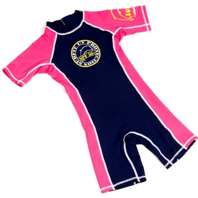 Surfit by Jakabel Quick Dry Shorty Sunsuit Size: 6-7 years, Colour: Navy/Pink