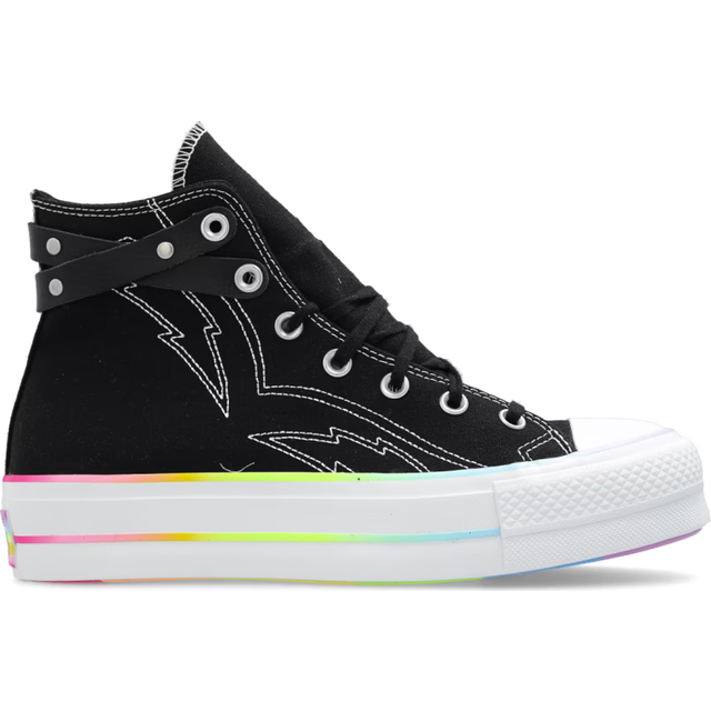 Converse All Star Lift Hi Pride Trainers in Black Multi
