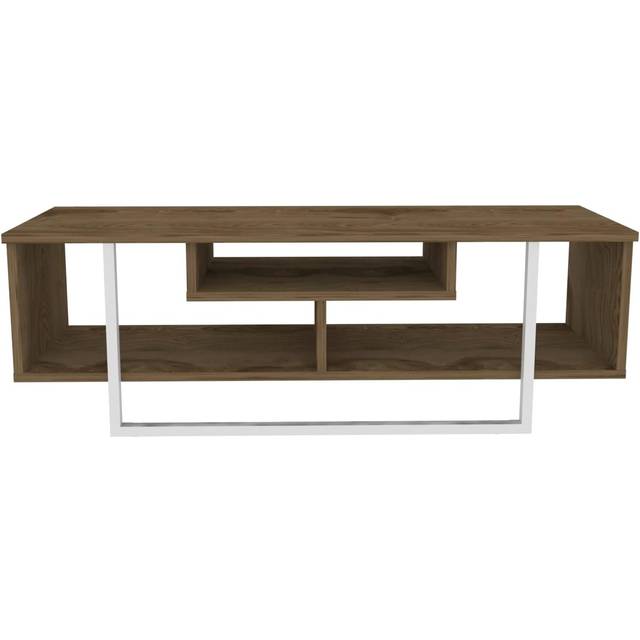 Decorotika Asal 120 Cm Wide Modern Tv Unit For Tvs Up To 51" - Oud Oak And White, Multi