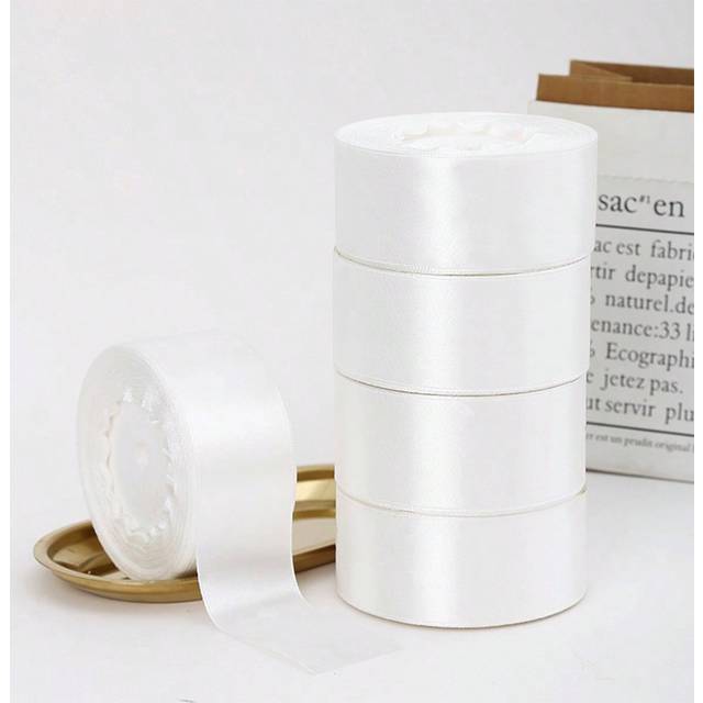 SHEIN 1/5pcs Satin Ribbon For DIY Rose Decor, Gift Wrapping - Wedding Party Bow Ribbon,
